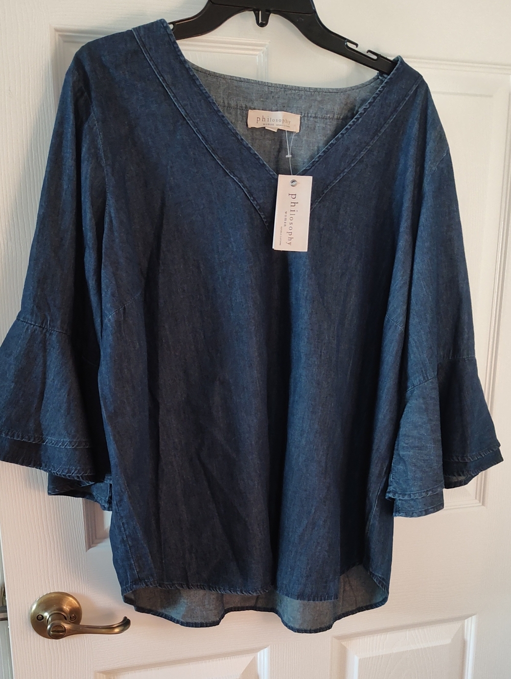 Philosophy Indigo V-Neck Bell Sleeve Tunic